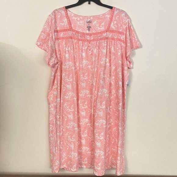 Croft & Barrow Cotton blend Short Sleeve Nightgown 4X - Picture 2 of 6